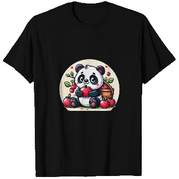 Discover Panda Pet Apple Picking Autumn T-Shirts
