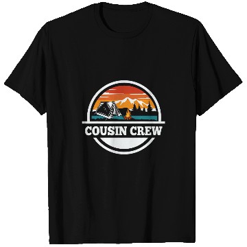 Discover Cousin Crew Camping Sunset Summer Camp Retro Matching Trip T-Shirts