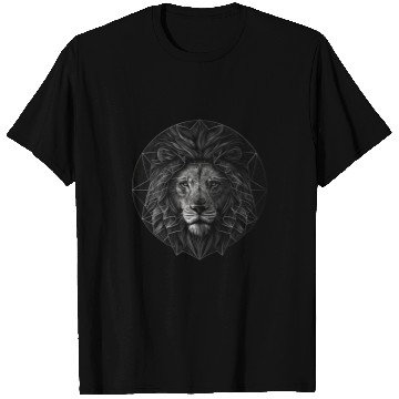Discover Lion Pet Motif Geometric Animal Print Polygon Lion T-Shirts