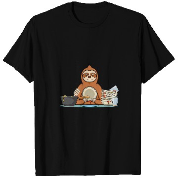 Discover Sloth Pet Making Household Rodent Washing Dishes T-Shirts
