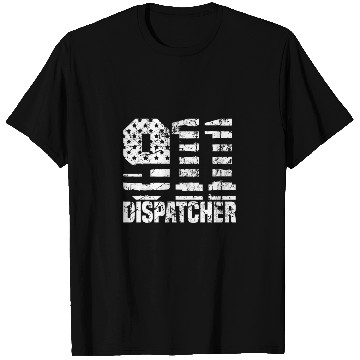 Discover Dispatcher Us Flag Thin Gold Line Police 911 Dispatcher T-Shirts