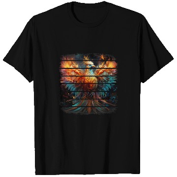Discover Retro rainbow anime phoenix Fires bird flying Fenix rebirth T-Shirts