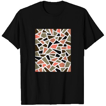 Discover Coffee Fun Geodesic Abstract Pattern 14 Peach Coffee Brown T-Shirts