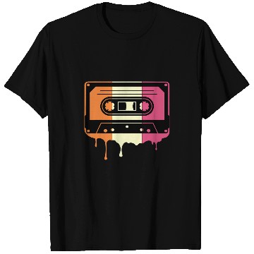 Discover Retro 80s Cassette Neapolitan Ice Cream Melting Cassette T-Shirts