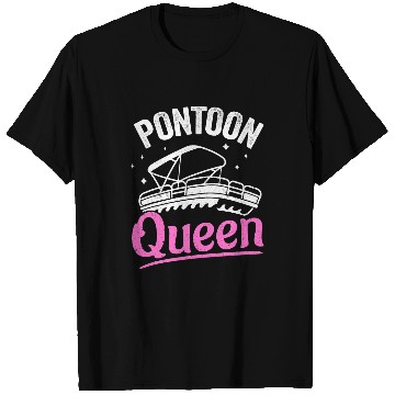 Discover Pontoon Fun Lake Life Women Mom Grandma Pontoon Queen1 T-Shirts