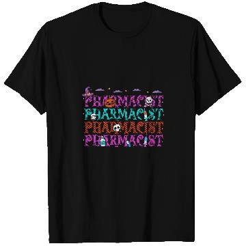 Discover Pharmacist Halloween Repeat Spooky Pharmacy Technician T-Shirts