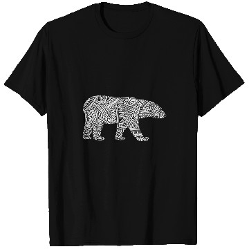 Discover Bear Pet Polar Bear Arctic Animal Aztec Maya Maori Tribal Pattern T-Shirts
