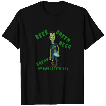 Discover Beer Fun Zombie Lover St Patricks Day Beer Green Beer Design T-Shirts