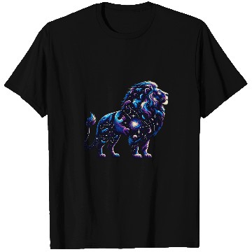 Discover Lion Pet Animal Artwork cosmic tapestry T-Shirts