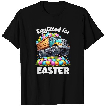 Discover EggCited for Easter Bunny Egg Hunt Dump Truck Boys Girls 1 T-Shirts