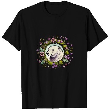 Discover Bear Pet Polar Bear art Cute Polar Bears Floral T-Shirts