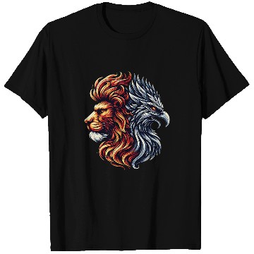 Discover Lion Pet Cool Half Lion Half Phoenix Bird Reborn Firebird Phoenix T-Shirts