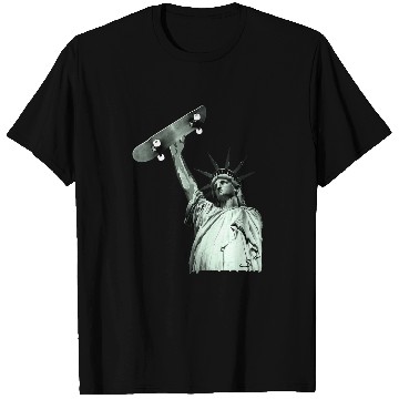Discover Skateboard Statue of Liberty T-Shirts