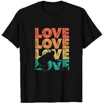 Discover Retro Curling Stone Love Word Theme Graphic Design T-Shirts