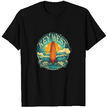 Discover Key West Distressed vintages Look Surf Surfing Surfboard T-Shirts