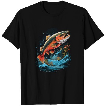 Discover Fisherman Fly Fishing Arctic Char Brook Trout Fish 1 T-Shirts