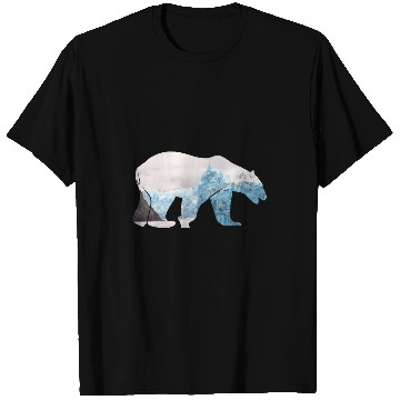Discover Bear Pet Polar Bear Animal Double Exposure Realistic Wildlife Design T-Shirts