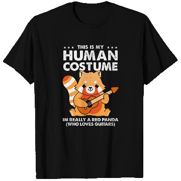 Discover Panda Pet This Is My Human Costume Red Panda Guitarist T-Shirts