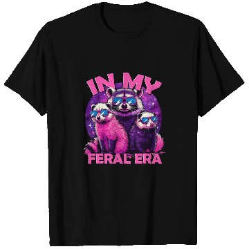 Discover Raccoon Pet In My Feral Era Awesome Raccoon Cringe Meme Funny Raccoon T-Shirts