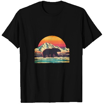 Discover Bear Pet Retro Sunset Cold Arctic Landscape Carnivore The Polar Bear T-Shirts