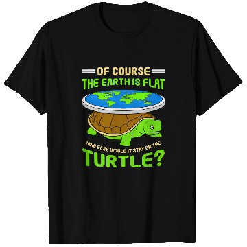 Discover Turtle Pet funny flat earth text design turtle earth T-Shirts