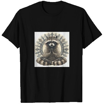 Discover Raccoon Pet in Lotus Position Mantra T-Shirts