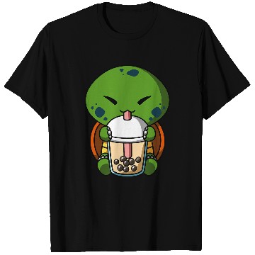 Discover Turtle Pet Kawaii Turtle Boba Milk Tea Bubble Tea Anime T-Shirts