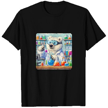 Discover Bear Pet Ice Bear Scientist Mixes Chemicals In Lab Laboratory T-Shirts
