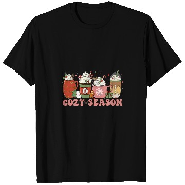 Discover Coffee Fun Cozy Season Retro Christmas Coffee Hot Chocolate T-Shirts