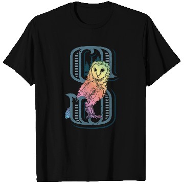 Discover Owl Pet Barn Owl Drawing with Monogram Letter S T-Shirts