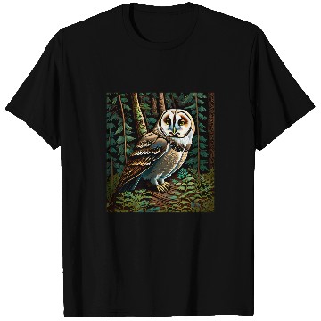 Discover Owl Pet Barn Owl in a Dark Forest T-Shirts