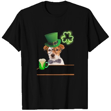Discover Beer Fun Jack Russell St Patricks Day Irish Green Beer Hat T-Shirts