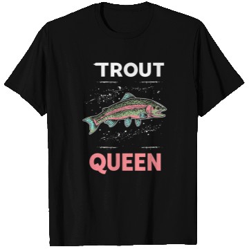 Discover Rainbow Trout Fly Fishing Graphic Trout Queen 1 T-Shirts