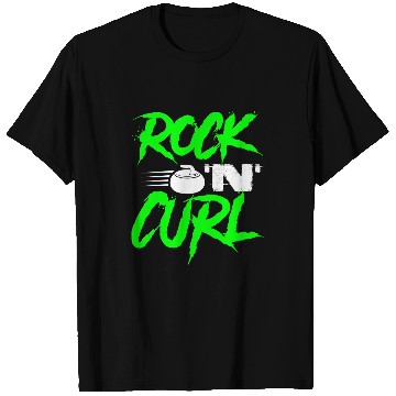 Discover Rock N Curl Funny Ice Curling Rock Pun Curling T-Shirts
