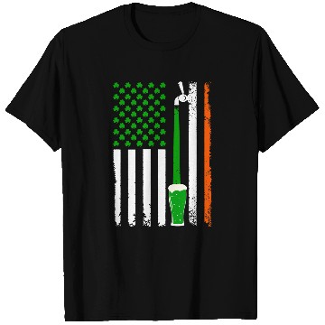 Discover Beer Fun Green Beer American Flag St T-Shirts