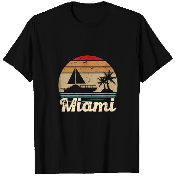 Discover Miami Florida vintages Retro Palm Trees Beach Summer Surf T-Shirts