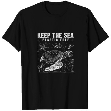 Discover Turtle Pet Keep The Sea Plastic frees Turtle Starfish Shell Awareness T-Shirts