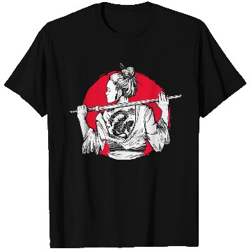 Discover Samurai Girl Tattoo Japan Katana swords Ninja Warrior T-Shirts