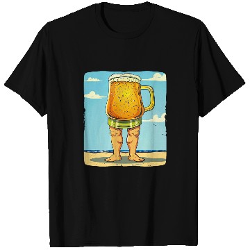 Discover Beer Fun walking Beer in Swim Trunks Costume T-Shirts