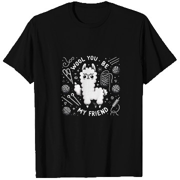 Discover Llama Wool You Be My Friend Funny Graphic Tees T-Shirts