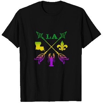 Discover Louisiana arrow New Orleans Mardi Gras T-Shirts