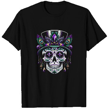 Discover Mardi Gras Skull Top Hat New Orleans Witch Doctor Voodoo 2 T-Shirts
