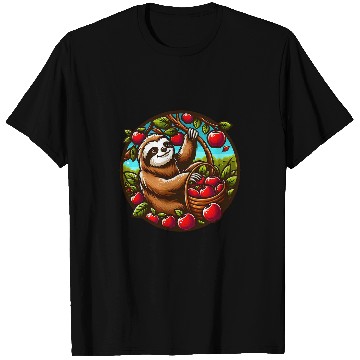 Discover Sloth Pet Apple Picking Autumn Season T-Shirts