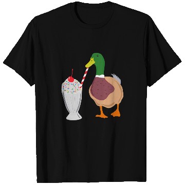Discover Duck Pet Milkshake Duck Funny Cartoon Mallard Duck Graphic T-Shirts