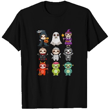 Discover Sloth Pet Spooky ghosts BooJee Horror Pumpkin Sloth Halloween T-Shirts