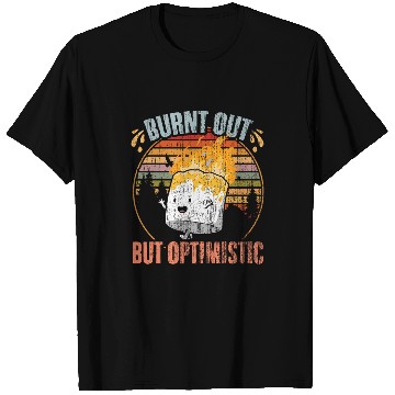 Discover Retro Burnt Out But Optimistic Marshmallow Fan Camping Humor T-Shirts