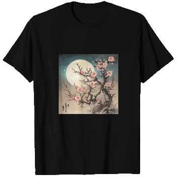 Discover Midnight Magic in a Garden of Cherry Blossoms T-Shirts