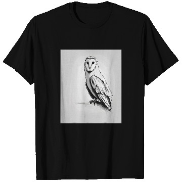 Discover Owl Pet Barn Owl Dark Night Hunter Drawing T-Shirts