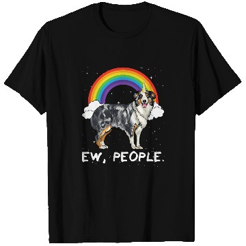 Discover Rainbow Australian Shepherd Ew People Unicorns Dog T-Shirts