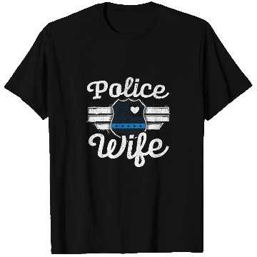 Discover Police Wife Law Enforcement Thin Blue Line Cop Officer T-Shirts
